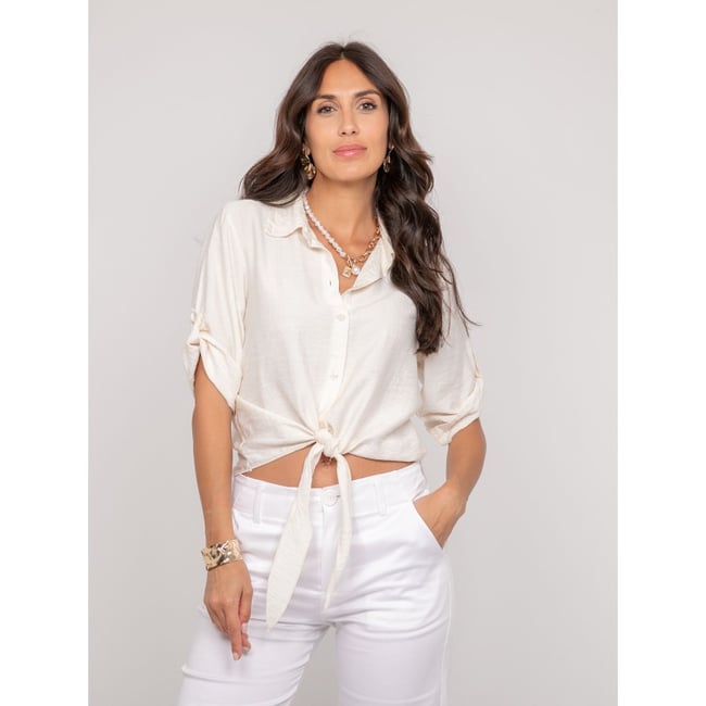 Chemise Manches Courtes Nouée Ovelie - DONA LISA