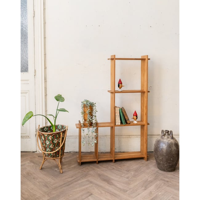 Étagère murale en bois en forme de L Isabelle N°363 - Bon état Couleur bois clair <span itemprop=