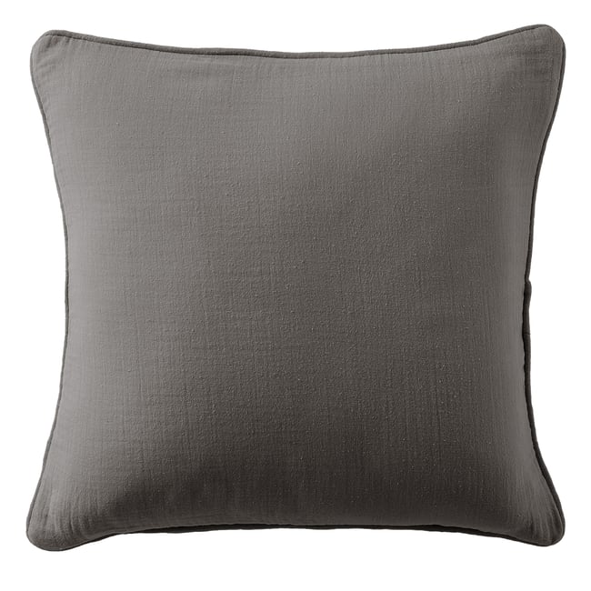 Coussin carré déhoussable 45x45 cm Gaze de Coton Terra Granit granit <span itemprop=