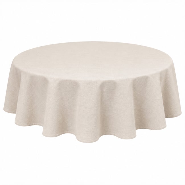 Nappe ronde polycoton  - Effet lin naturel <span itemprop=