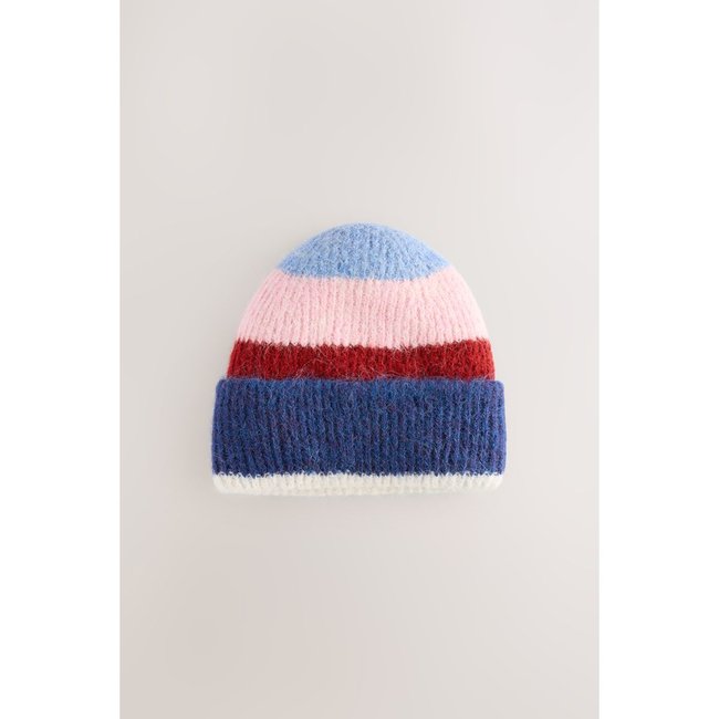 Bonnet en maille d’alpaga mélangée multi-couleurs <span itemprop=