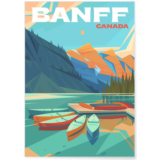 Affiche ville Banff Couleur blanc <span itemprop=