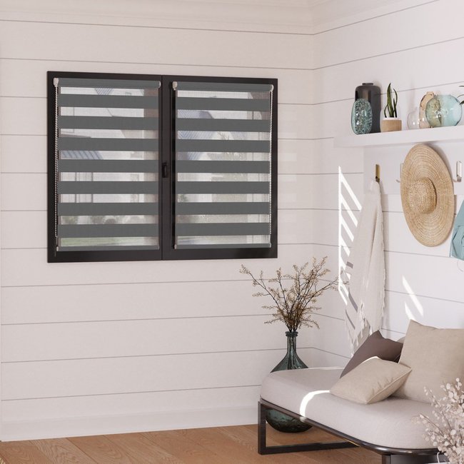 Lot de 2 stores jour nuit prêt-à-poser sans percer h250cm - MADECOSTORE