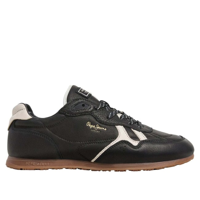 Daze - Sneakers Rétro En Cuir noir <span itemprop=