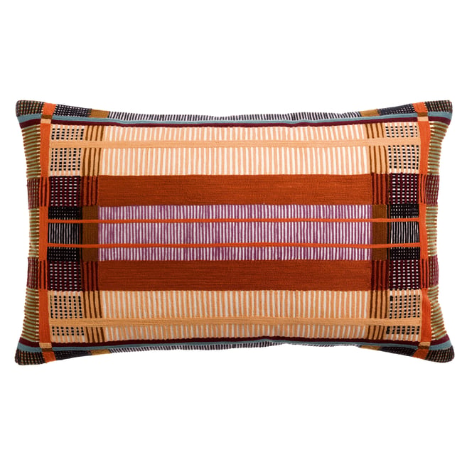 Coussin brodé Échappée Estivale multico <span itemprop=
