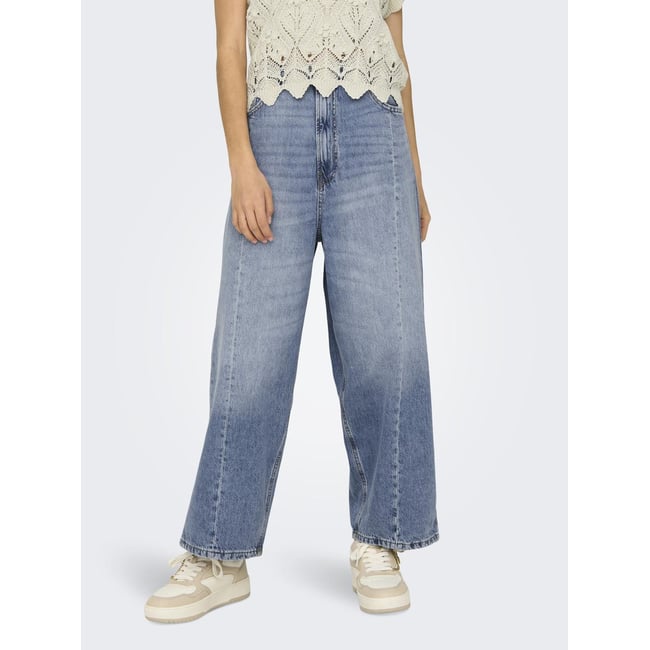 Jeans Baggy Fille Taille Haute Élastique - Pantalon Large Jambes Évasées, Denim Doux, Pour 6-15 Ans - Style Décontracté Streetwear - 10