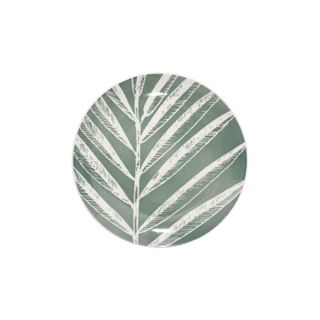 Lot de 6 assiettes en céramique GREEN HARMONY Couleur vert <span itemprop=