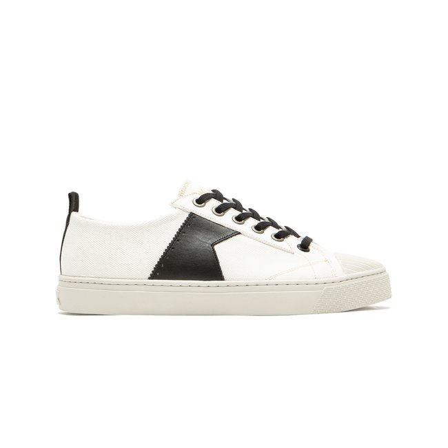 Baskets textile BACKSTAGE L1 ecru+noir <span itemprop=