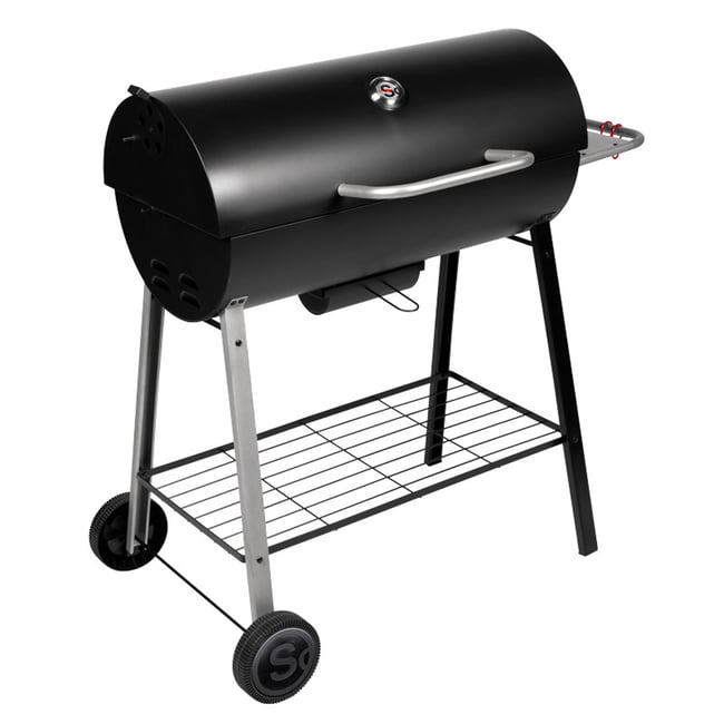 Barbecue à charbon avec couvercle noir <span itemprop=