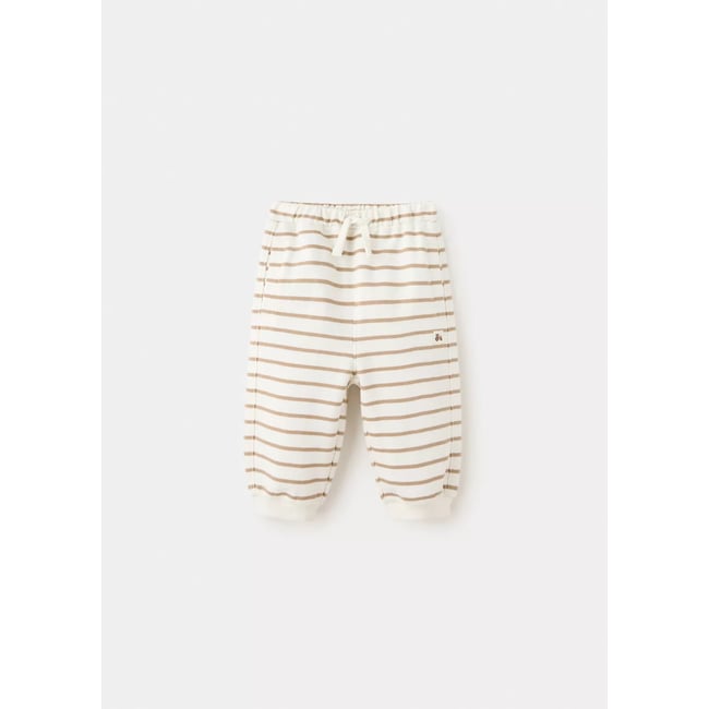 Pantalon de jogging rayures blanc cassé <span itemprop=