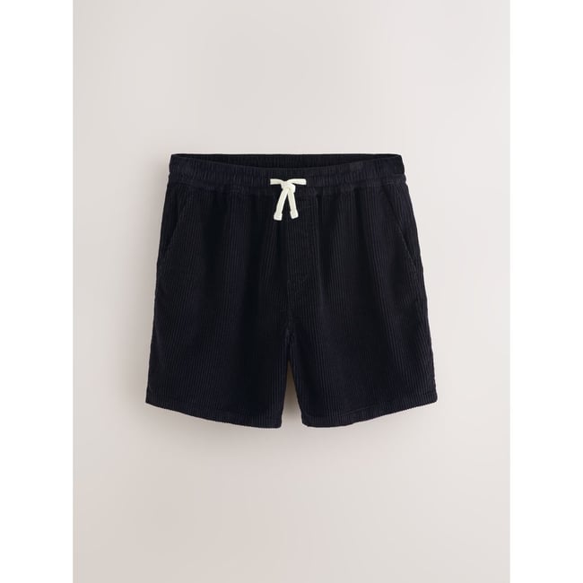 Short en velours à grosses côtes noir <span itemprop=