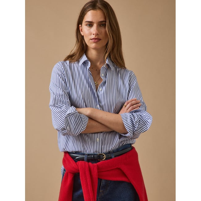 Chemise rayée  - Coupe Gaby rayure encre <span itemprop=