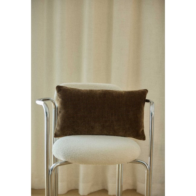 Housse de coussin 30x50 cm, Pied de Poule pied de poule café <span itemprop=