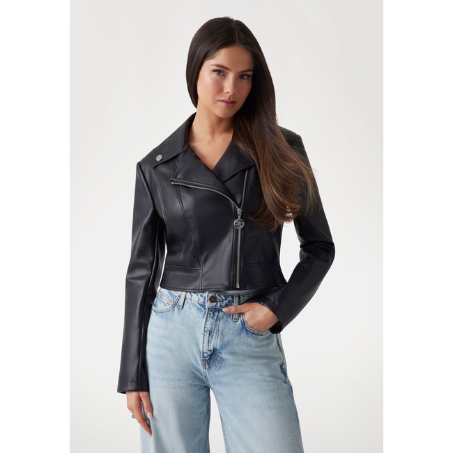 Blouson De Motard Similicuir noir <span itemprop=