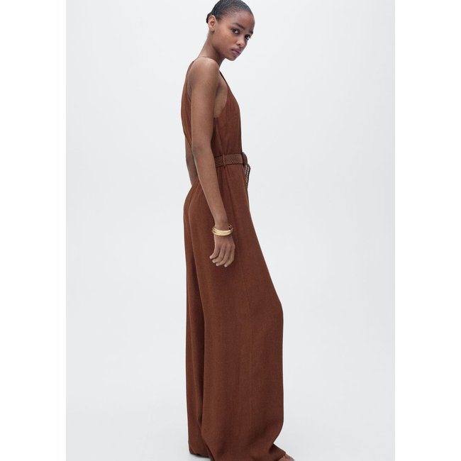 Combinaison ceinture emmanchures américaines marron <span itemprop=