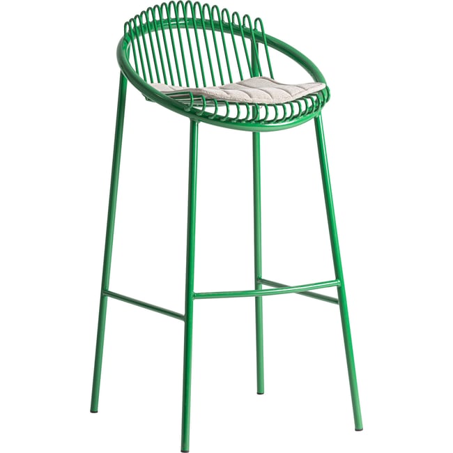 Tabouret de bar contemporain en métal Couleur vert et gris <span itemprop=