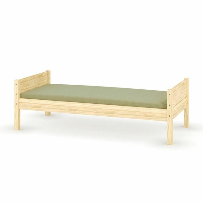 Pack lit avec matelas Bois massif  LOUW Couleur bois naturel <span itemprop=