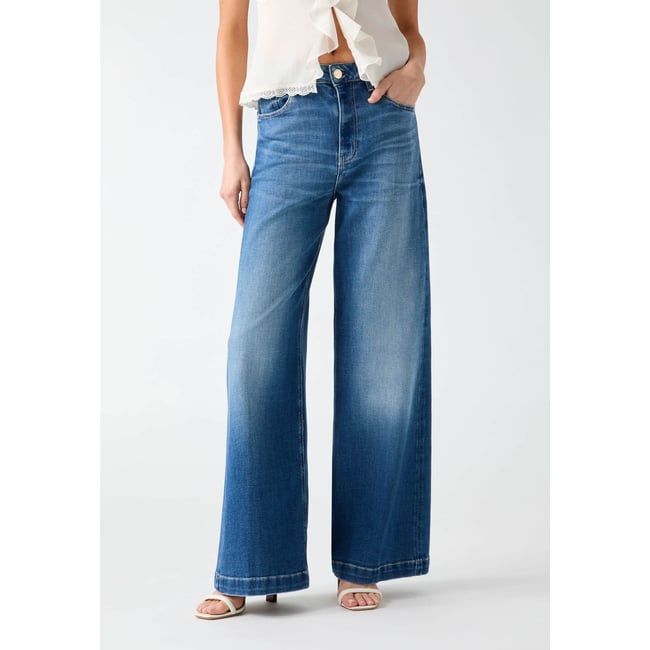 Jean Bellagio Wide-Leg bleu <span itemprop=