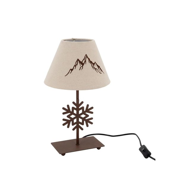 Lampe à poser métal découpé Chatel Flocon Couleur brun <span itemprop=