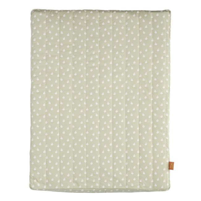 Matelas à langer et serviette en coton vert <span itemprop=
