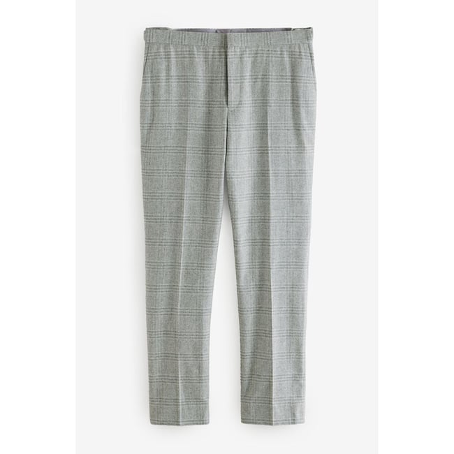 Pantalon de costume slim brossé aux carreaux gris <span itemprop=
