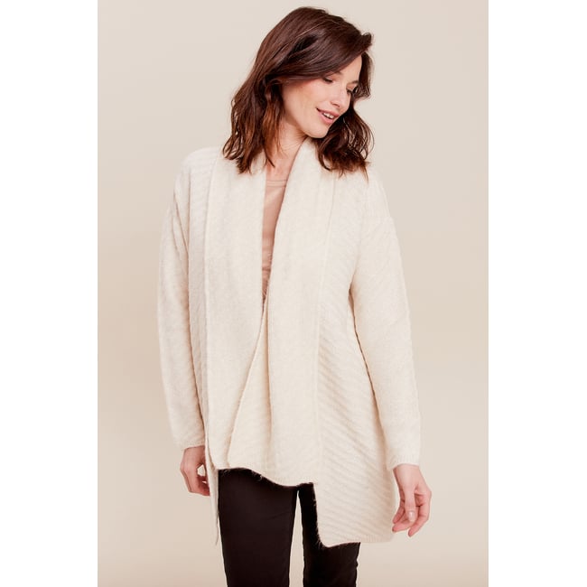 Gilet manches longues creme <span itemprop=