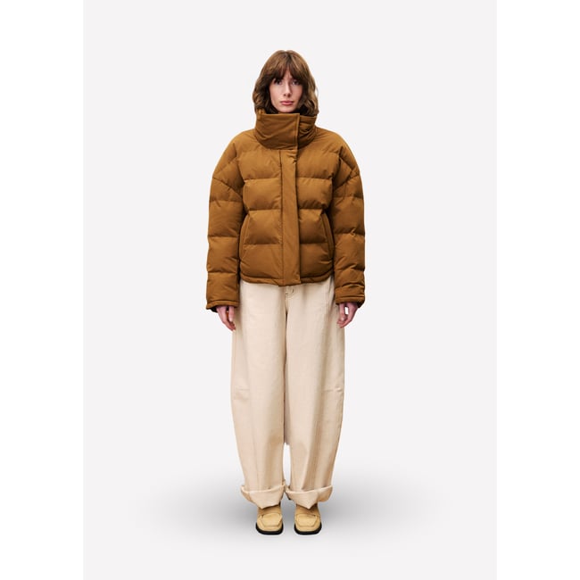 Doudoune   col roulé PAGNOL marron ocre <span itemprop=