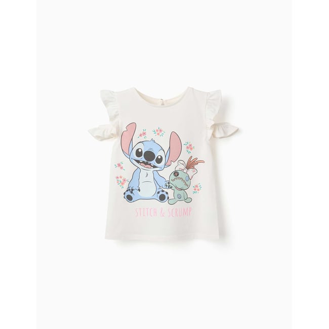 T-shirt en coton avec imprimé Stitch & Scrump beige clair <span itemprop=