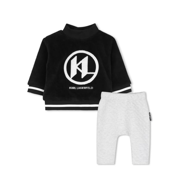 Ensemble sweat et pantalon noir gris <span itemprop=
