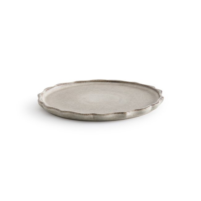 Lot 4 assiettes à dessert en grès émaillé, Arigato Couleur blanc grisé <span itemprop=