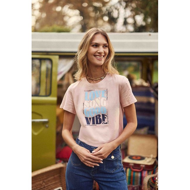 Camiseta estampada de algodón, manga corta, TSONG maquillaje <span itemprop=