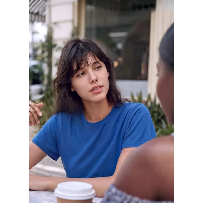 T-shirt coton manches courtes bleu électrique <span itemprop=