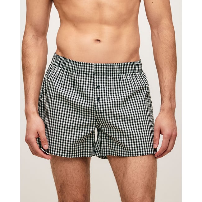 Caleçon en coton à carreaux MINIVICHILIZ noir <span itemprop=
