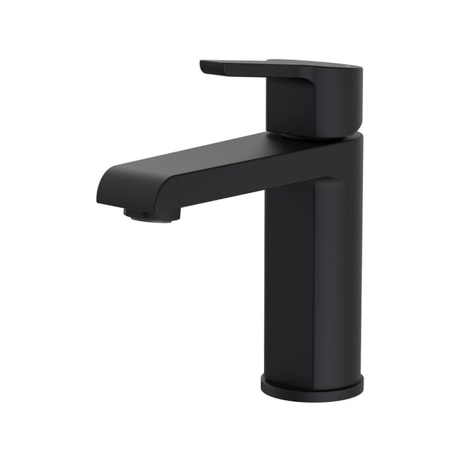 Robinet salle de bain mitigeur bec bas Neto noir <span itemprop=
