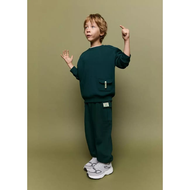 Pantalon jogger cargo vert foncé <span itemprop=