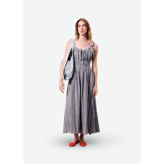 Robe en coton OBEA bleu jean <span itemprop=