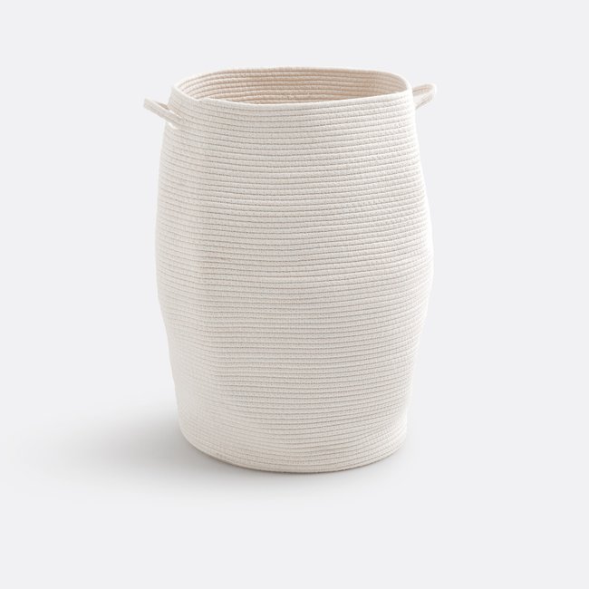 Kesia Cotton Laundry Basket H65cm, ecru, LA REDOUTE INTERIEURS