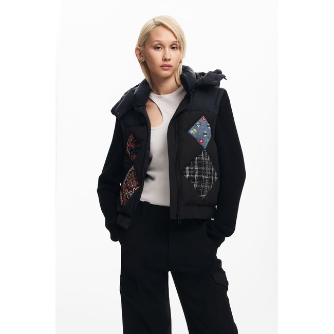 Gilet combiné matelassé bleu <span itemprop=