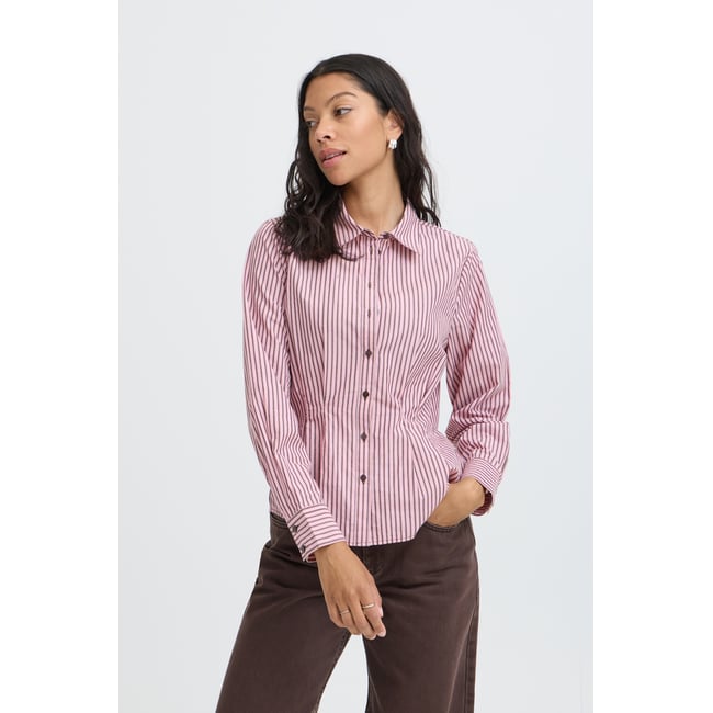 Á manches longues rose polignac stripe <span itemprop=
