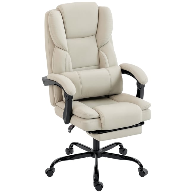 Chaise de bureau Cuir synthétique Beige Couleur marron <span itemprop=