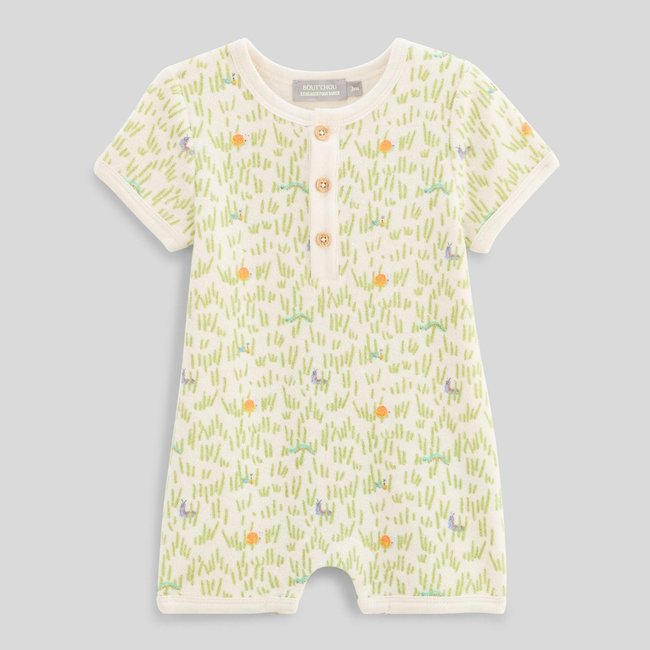 Combinaison courte à manches courtes imprimée matcha <span itemprop=