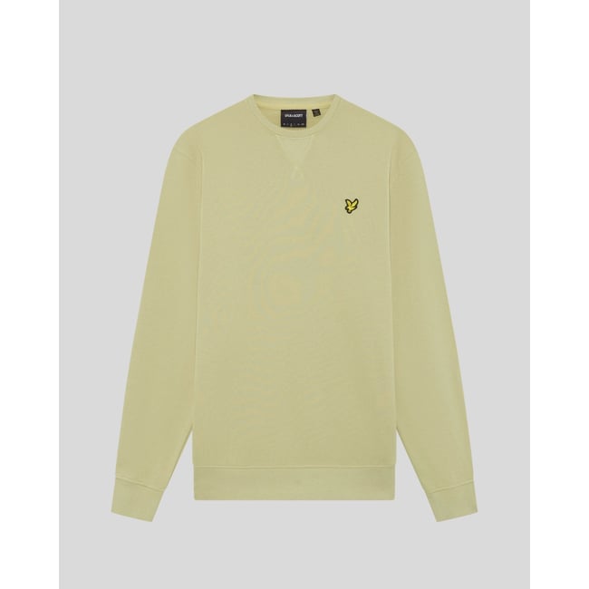Sweat-shirt col rond en coton vert herbe <span itemprop=