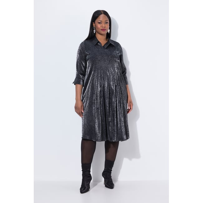 Robe midi à manches 3/4 noir <span itemprop=
