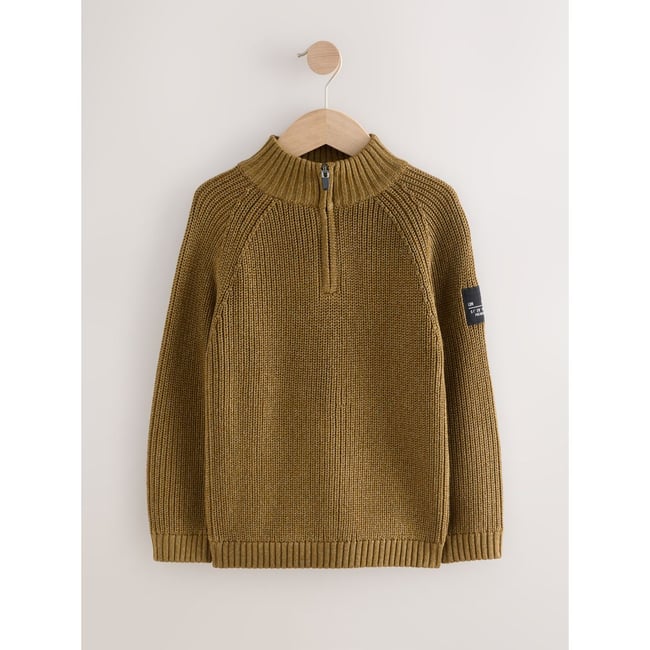 Pull en maille col zippé style militaire - NEXT