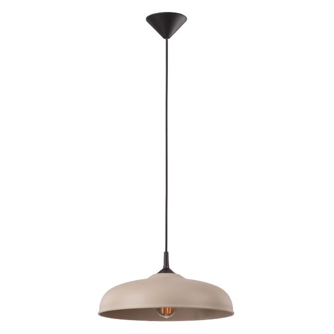 Suspension Acier Taupe E27 1 Gina Couleur taupe <span itemprop=
