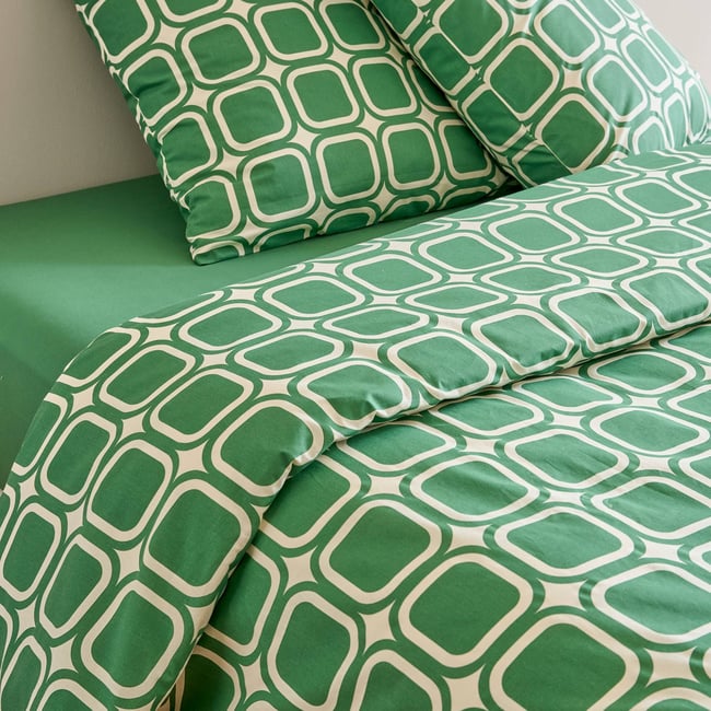 Lot housse de couette à imprimé et taies d'oreiller, 240x220cm et 63x63cm, 100% coton bio GOTS - MONOPRIX