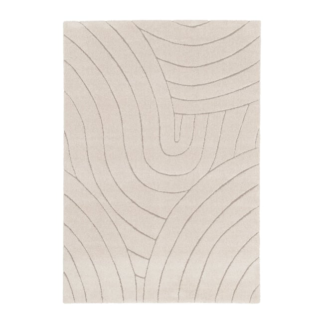 Tapis ultra doux et design HALO Couleur beige sable <span itemprop=
