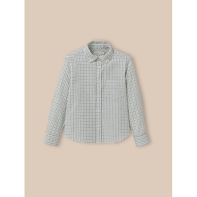 Chemise à carreaux Tattersall carreaux bleu <span itemprop=