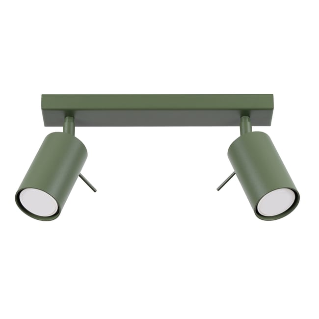 Plafonnier Acier Vert Olive GU10 2 Ring Couleur vert <span itemprop=