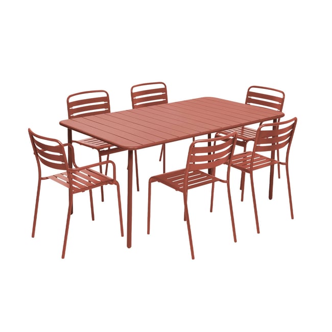 Table de jardin métal + 6 assises AMÉLIA - SWEEEK